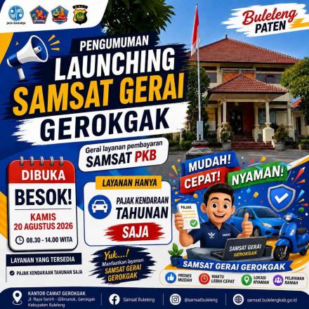 Perbekel Sanggalangit Hadiri Launching Samsat Gerai Gerokgak